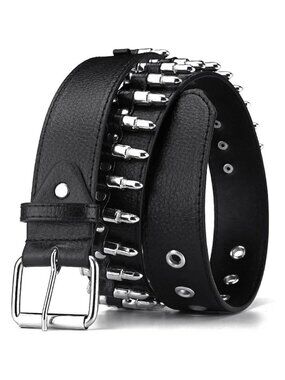 Studded Belts Women Stud Punk Rock Woman Girls Black Waist Belt Cosplay